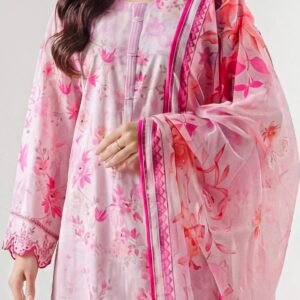 Unstitched Printed Lawn 3 Piece